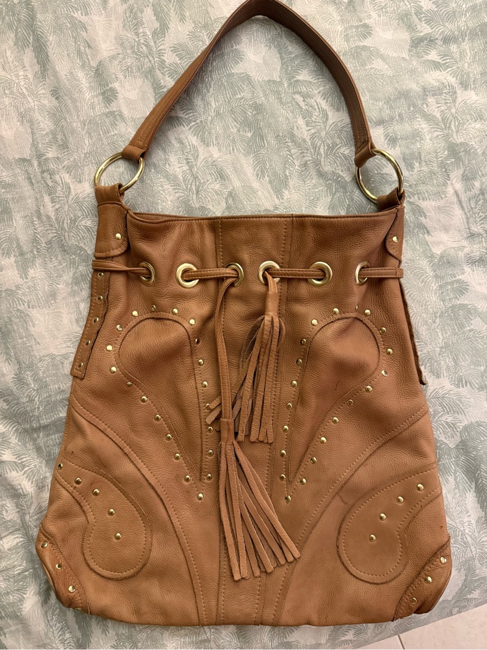 BULGARIA bag OG Tan Leather Tassel Hobo Bag - Women
